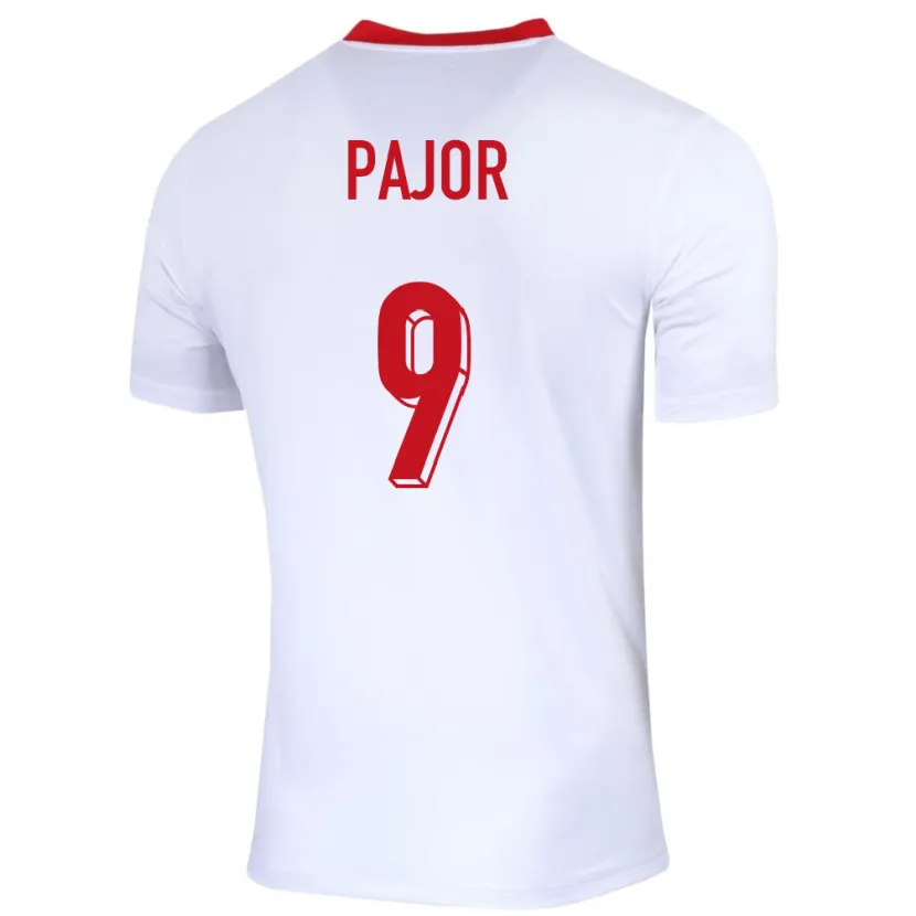 Danxen Män Polen Ewa Pajor #9 Vit Hemmatröja Matchtröjor 24-26 Tröjor T-Tröja