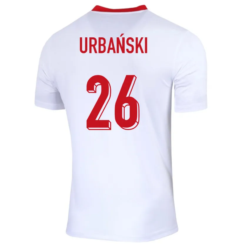 Danxen Män Polen Kacper Urbanski #26 Vit Hemmatröja Matchtröjor 24-26 Tröjor T-Tröja
