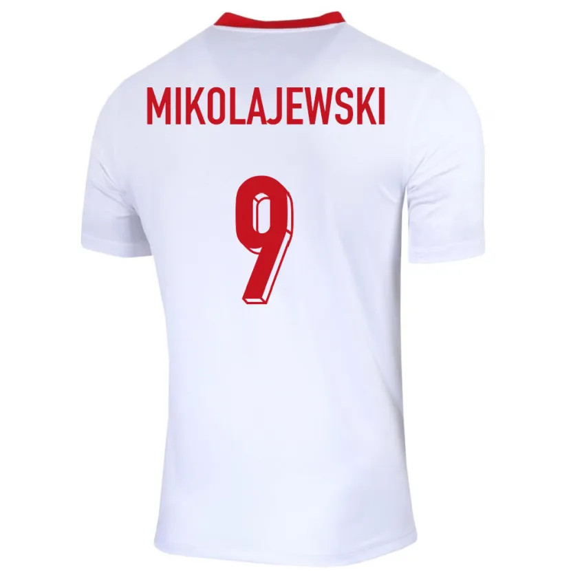 Danxen Män Polen Daniel Mikolajewski #9 Vit Hemmatröja Matchtröjor 24-26 Tröjor T-Tröja