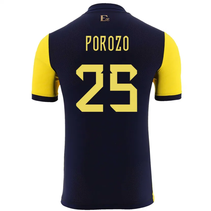 Danxen Män Ecuador Jackson Porozo #25 Gul Hemmatröja Matchtröjor 24-26 Tröjor T-Tröja