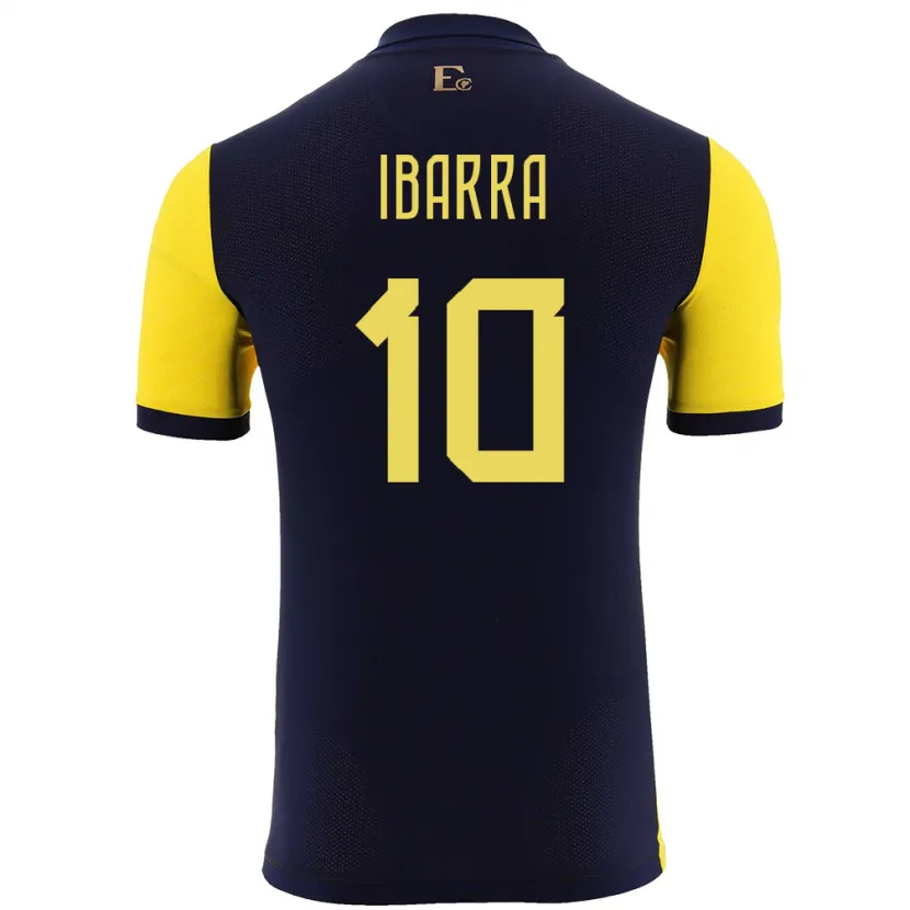 Danxen Män Ecuador Romario Ibarra #10 Gul Hemmatröja Matchtröjor 24-26 Tröjor T-Tröja