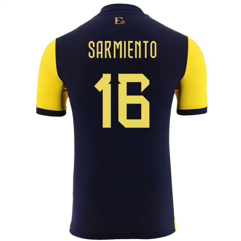 Danxen Män Ecuador Jeremy Sarmiento #16 Gul Hemmatröja Matchtröjor 24-26 Tröjor T-Tröja