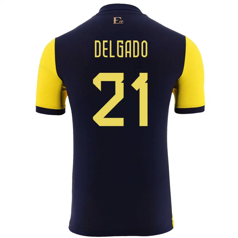 Danxen Män Ecuador Patrickson Delgado #21 Gul Hemmatröja Matchtröjor 24-26 Tröjor T-Tröja