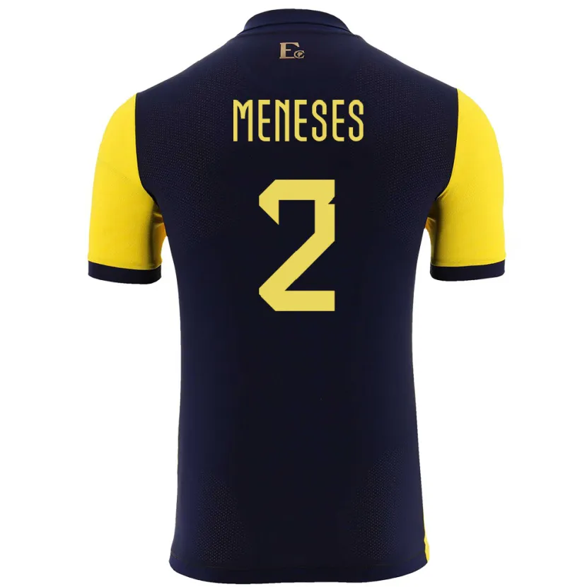 Danxen Män Ecuador Randy Meneses #2 Gul Hemmatröja Matchtröjor 24-26 Tröjor T-Tröja