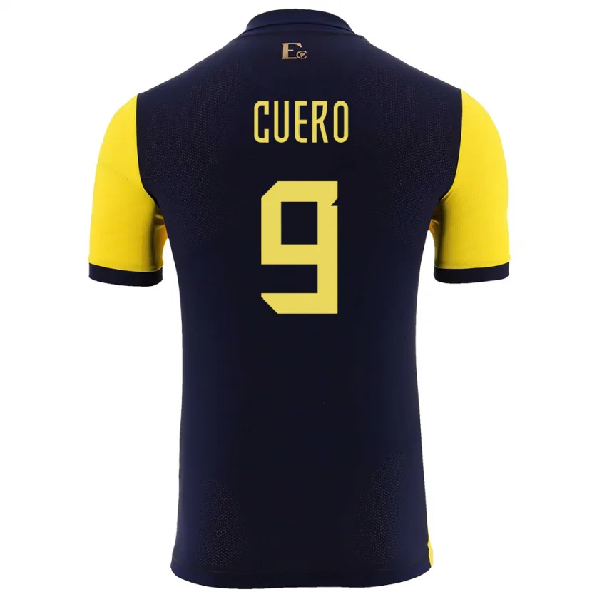 Danxen Män Ecuador Justin Cuero #9 Gul Hemmatröja Matchtröjor 24-26 Tröjor T-Tröja