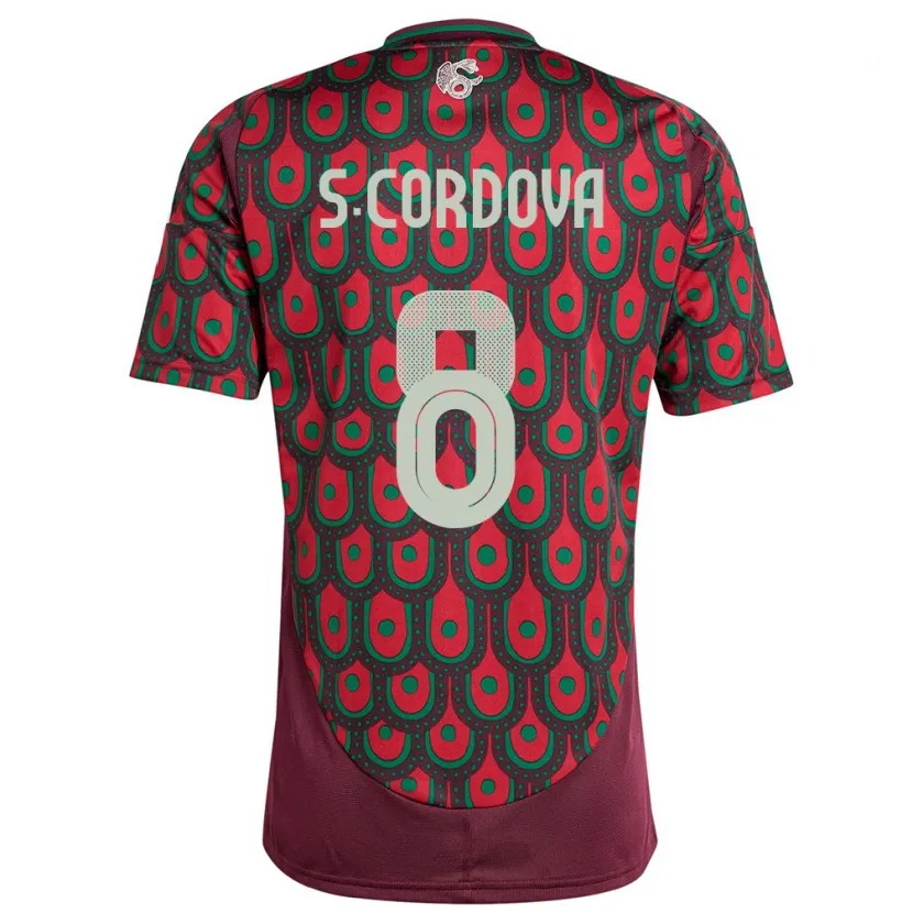 Danxen Män Mexiko Sebastian Cordova #8 Rödbrun Hemmatröja Matchtröjor 24-26 Tröjor T-Tröja