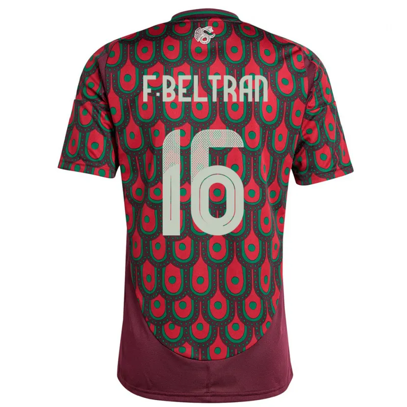 Danxen Män Mexiko Fernando Beltran #16 Rödbrun Hemmatröja Matchtröjor 24-26 Tröjor T-Tröja