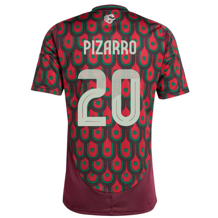 Danxen Män Mexiko Rodolfo Pizarro #20 Rödbrun Hemmatröja Matchtröjor 24-26 Tröjor T-Tröja
