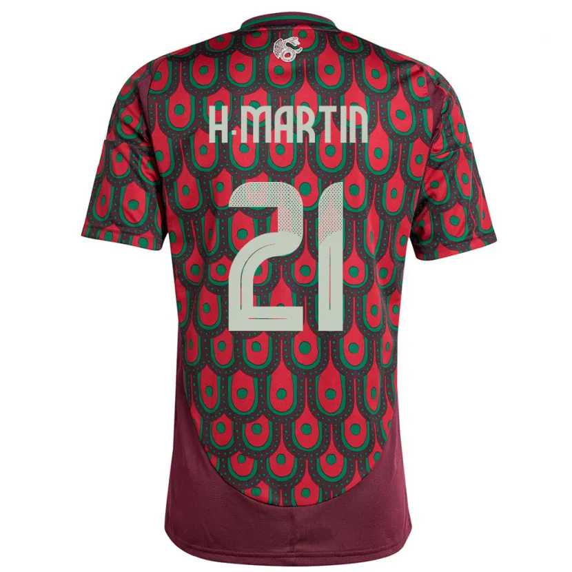 Danxen Män Mexiko Henry Martin #21 Rödbrun Hemmatröja Matchtröjor 24-26 Tröjor T-Tröja