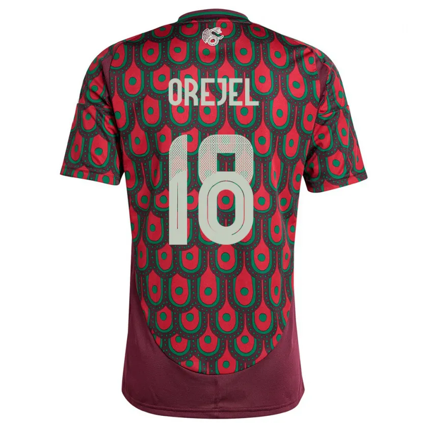 Danxen Män Mexiko Jocelyn Orejel #18 Rödbrun Hemmatröja Matchtröjor 24-26 Tröjor T-Tröja