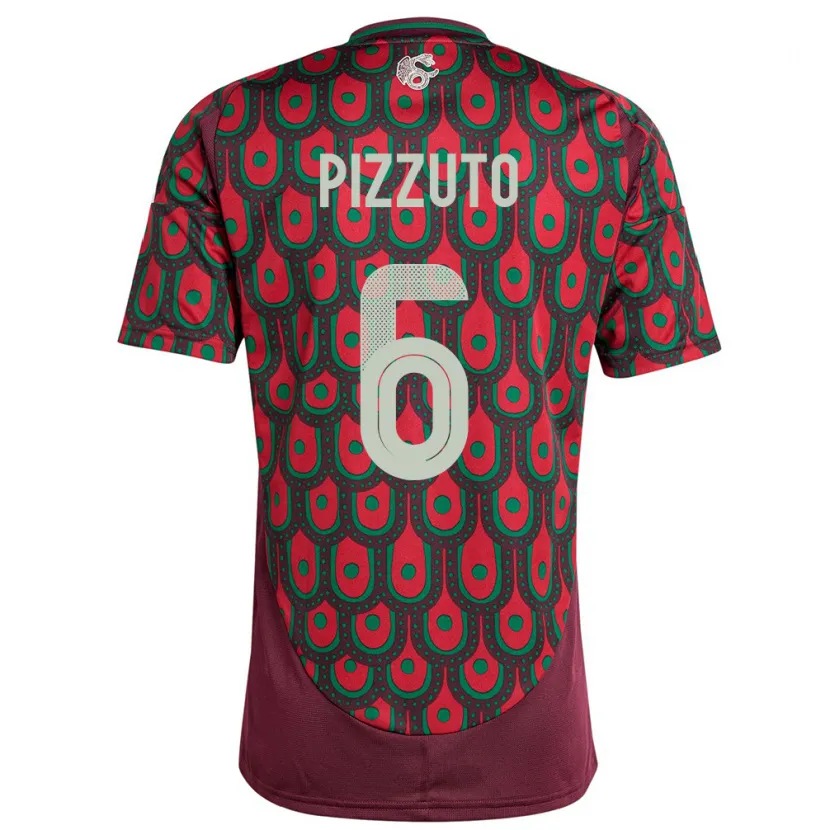 Danxen Män Mexiko Eugenio Pizzuto #6 Rödbrun Hemmatröja Matchtröjor 24-26 Tröjor T-Tröja