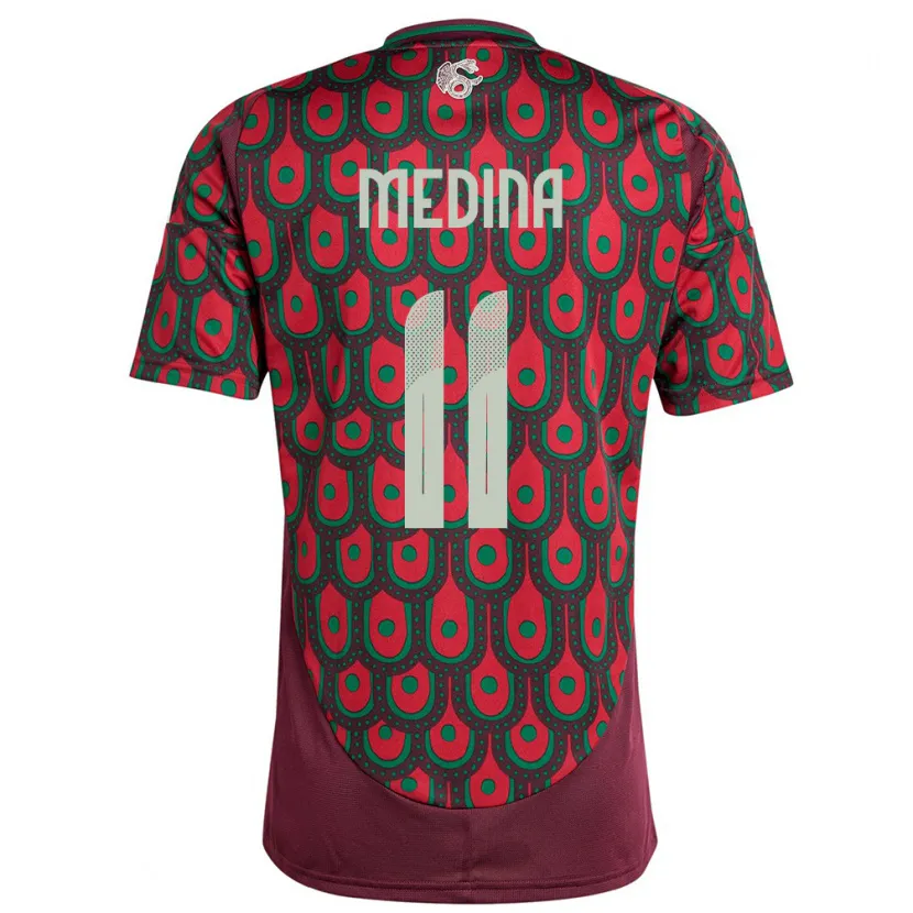 Danxen Män Mexiko Diego Medina #11 Rödbrun Hemmatröja Matchtröjor 24-26 Tröjor T-Tröja