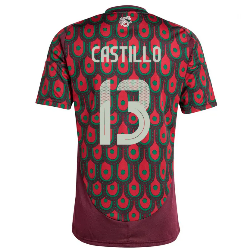 Danxen Män Mexiko Jose Castillo #13 Rödbrun Hemmatröja Matchtröjor 24-26 Tröjor T-Tröja
