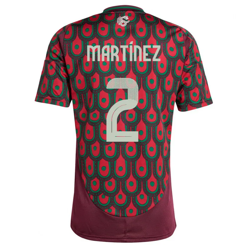 Danxen Män Mexiko Emilio Martinez #2 Rödbrun Hemmatröja Matchtröjor 24-26 Tröjor T-Tröja