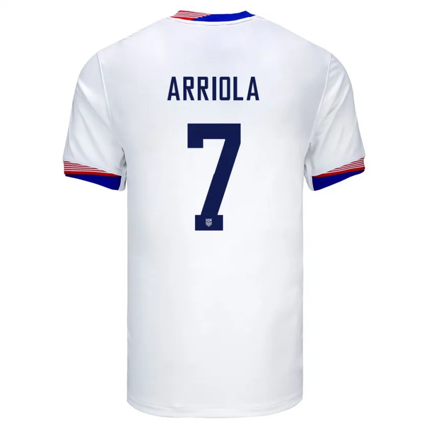Danxen Män Usa Paul Arriola #7 Vit Hemmatröja Matchtröjor 24-26 Tröjor T-Tröja