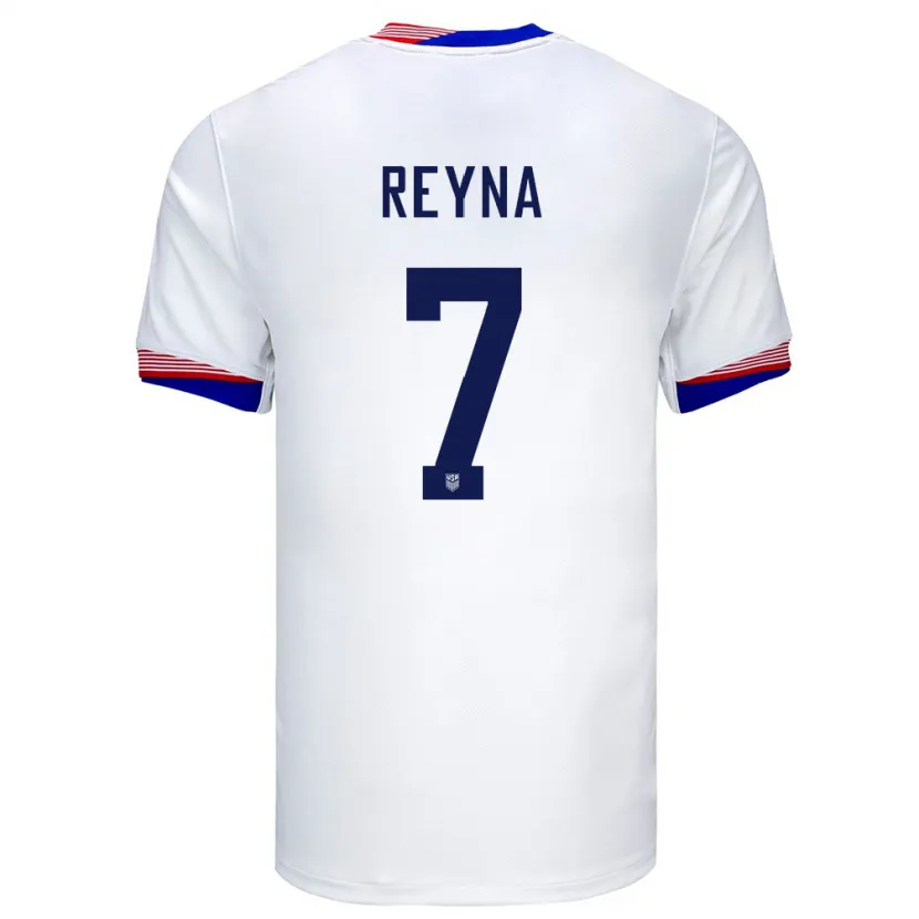 Danxen Män Usa Giovanni Reyna #7 Vit Hemmatröja Matchtröjor 24-26 Tröjor T-Tröja