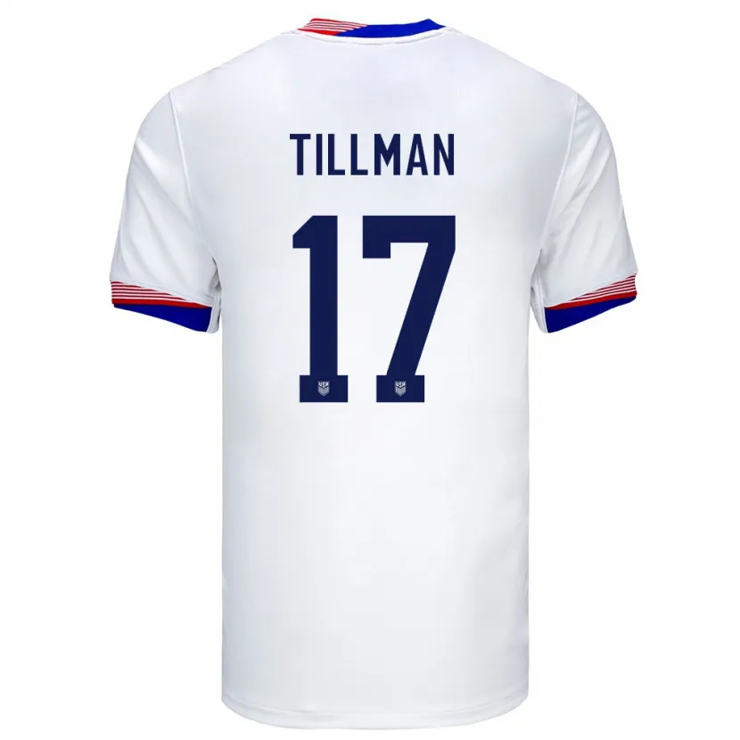 Danxen Män Usa Malik Tillman #17 Vit Hemmatröja Matchtröjor 24-26 Tröjor T-Tröja