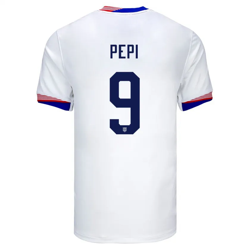 Danxen Män Usa Ricardo Pepi #9 Vit Hemmatröja Matchtröjor 24-26 Tröjor T-Tröja