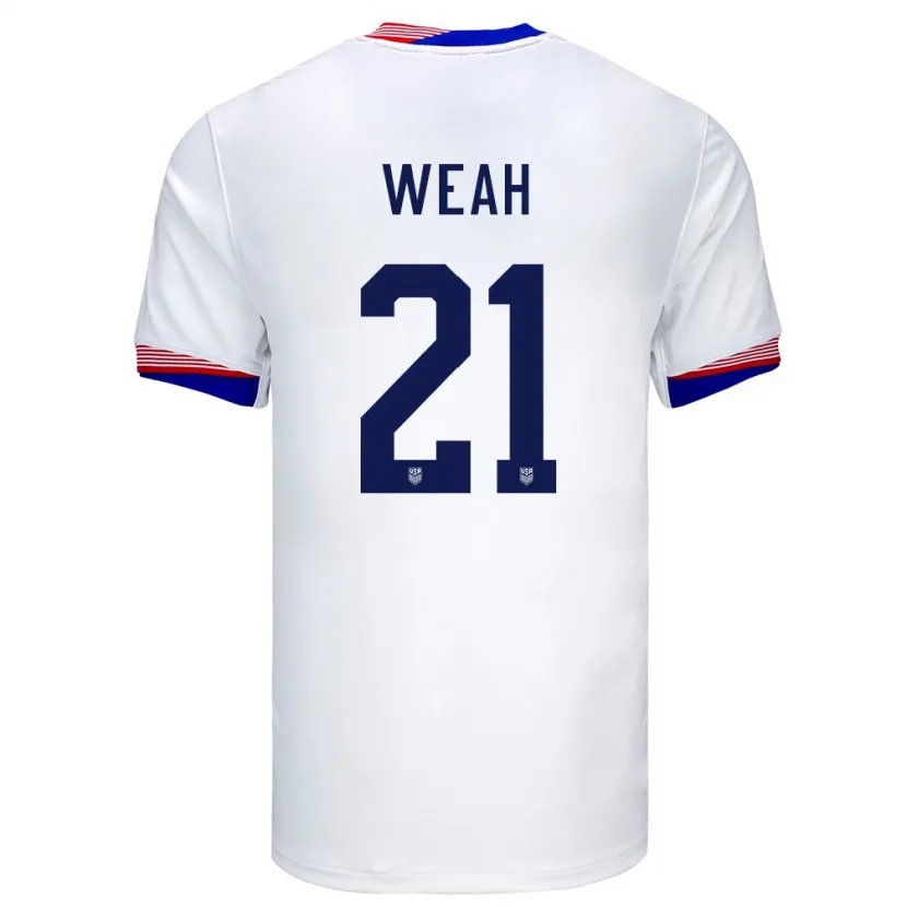 Danxen Män Usa Timothy Weah #21 Vit Hemmatröja Matchtröjor 24-26 Tröjor T-Tröja