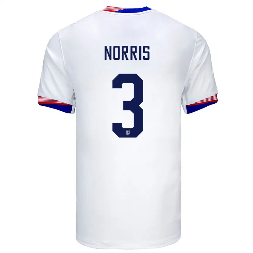 Danxen Män Usa Nolan Norris #3 Vit Hemmatröja Matchtröjor 24-26 Tröjor T-Tröja