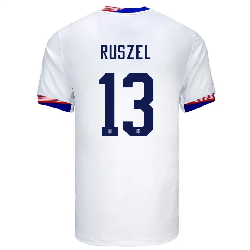 Danxen Män Usa Marcel Ruszel #13 Vit Hemmatröja Matchtröjor 24-26 Tröjor T-Tröja