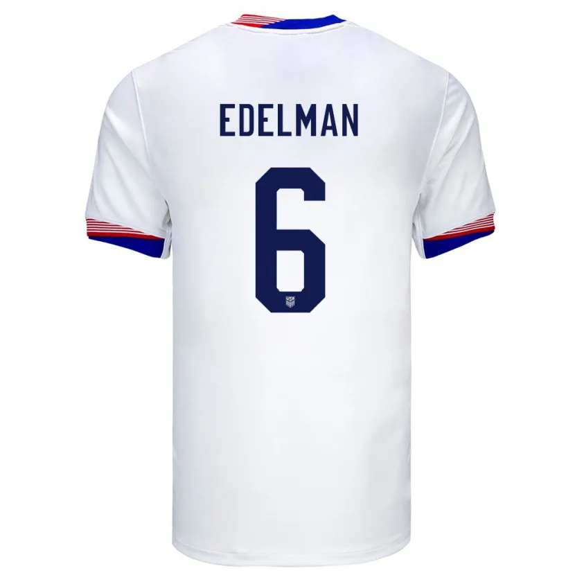 Danxen Män Usa Daniel Edelman #6 Vit Hemmatröja Matchtröjor 24-26 Tröjor T-Tröja