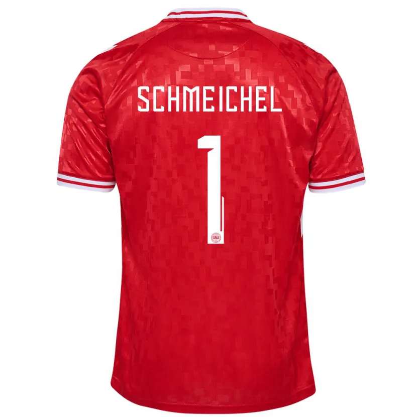 Danxen Män Danmark Kasper Schmeichel #1 Röd Hemmatröja Matchtröjor 24-26 Tröjor T-Tröja