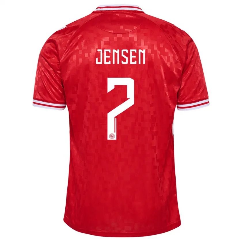 Danxen Män Danmark Mathias Jensen #7 Röd Hemmatröja Matchtröjor 24-26 Tröjor T-Tröja