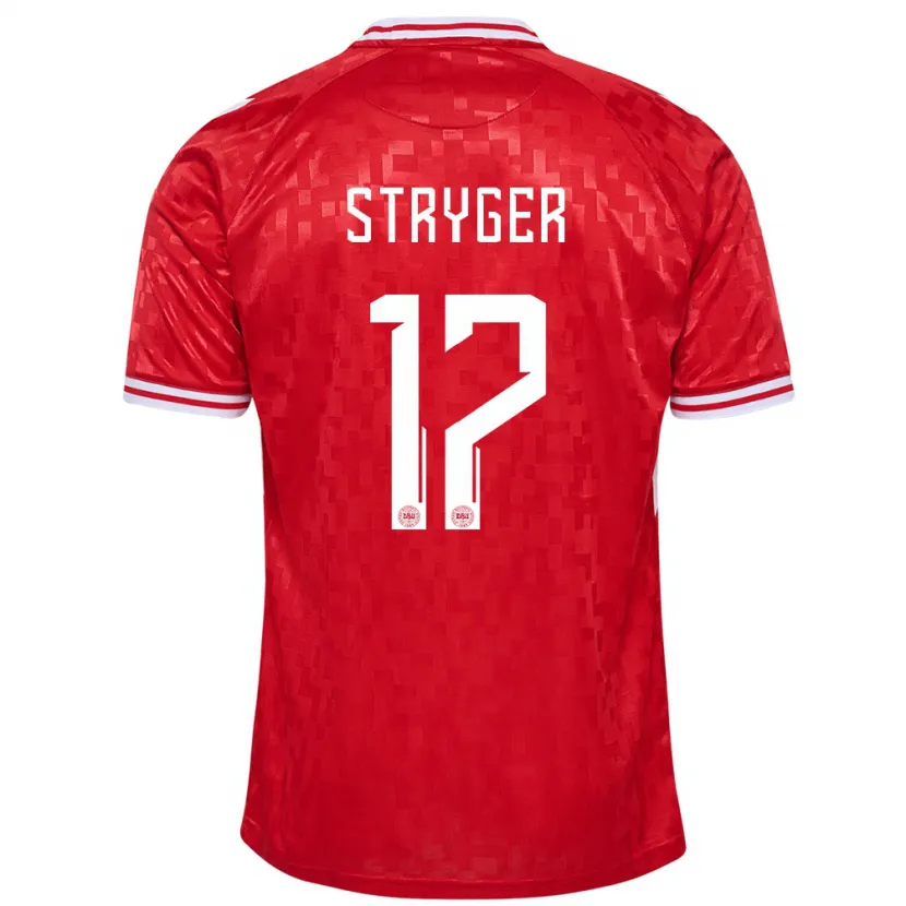 Danxen Män Danmark Jens Stryger Larsen #17 Röd Hemmatröja Matchtröjor 24-26 Tröjor T-Tröja