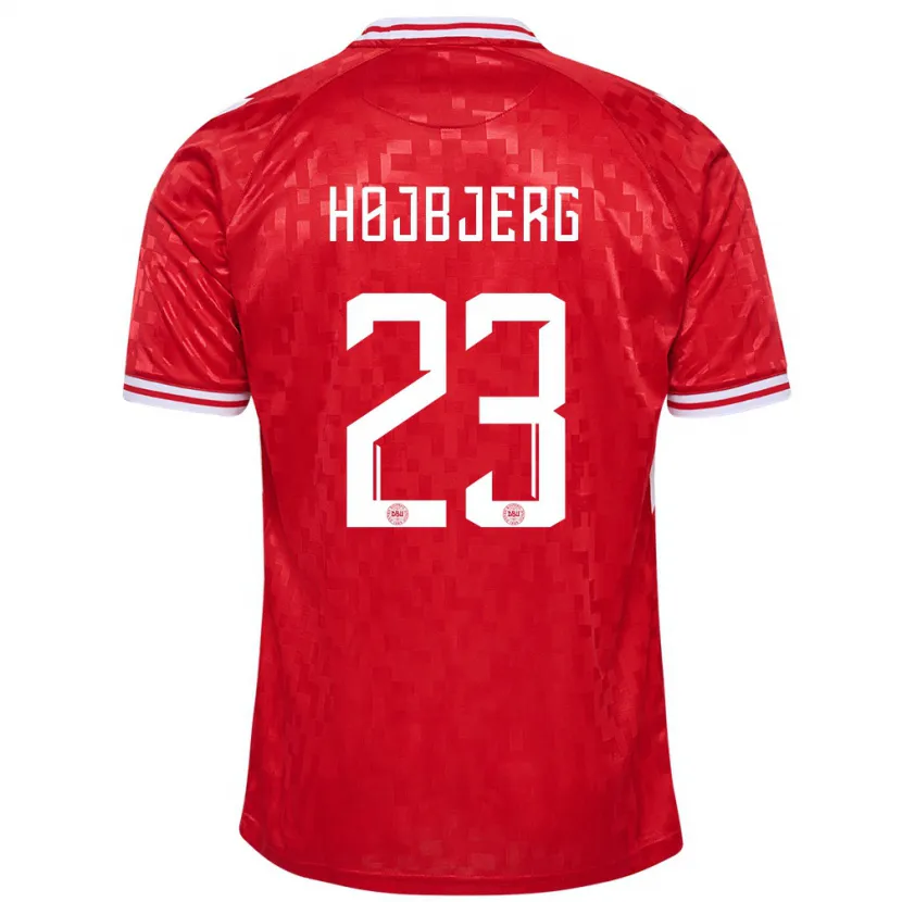 Danxen Män Danmark Pierre-Emile Højbjerg #23 Röd Hemmatröja Matchtröjor 24-26 Tröjor T-Tröja