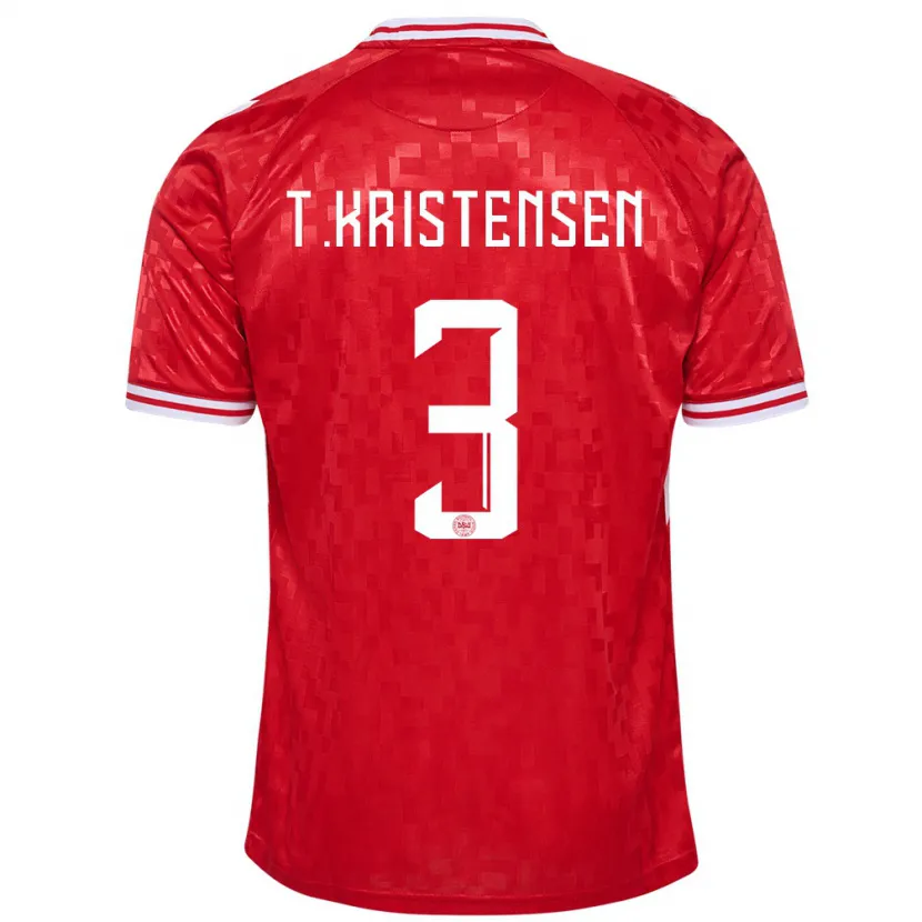 Danxen Män Danmark Thomas Kristensen #3 Röd Hemmatröja Matchtröjor 24-26 Tröjor T-Tröja
