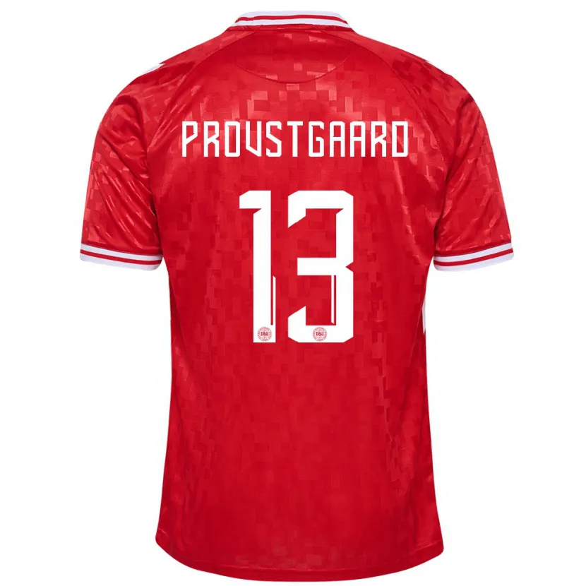 Danxen Män Danmark Oliver Provstgaard #13 Röd Hemmatröja Matchtröjor 24-26 Tröjor T-Tröja