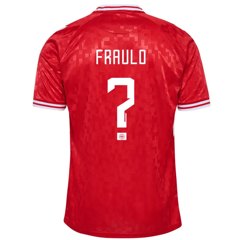 Danxen Män Danmark Gustav Fraulo #0 Röd Hemmatröja Matchtröjor 24-26 Tröjor T-Tröja