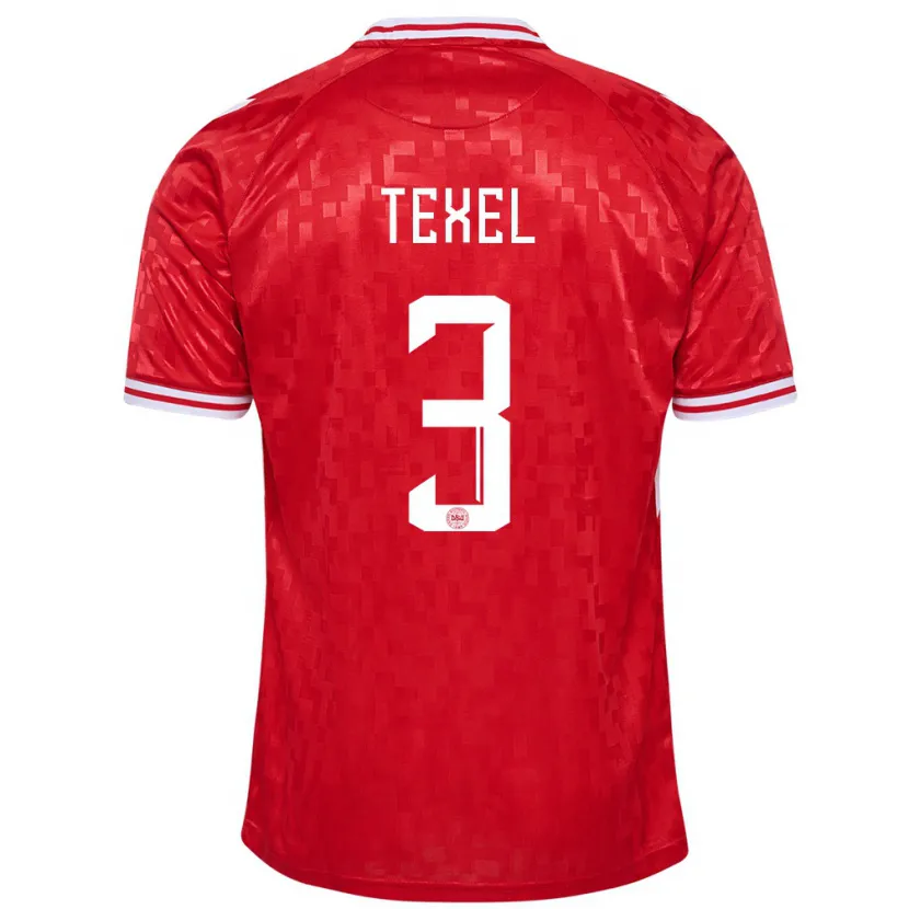 Danxen Män Danmark Pontus Texel #3 Röd Hemmatröja Matchtröjor 24-26 Tröjor T-Tröja