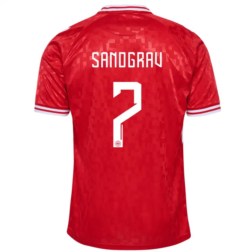 Danxen Män Danmark Lauge Sandgrav #7 Röd Hemmatröja Matchtröjor 24-26 Tröjor T-Tröja