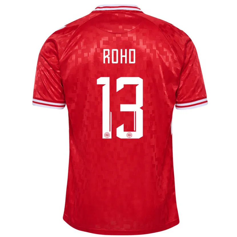 Danxen Män Danmark Emil Rohd #13 Röd Hemmatröja Matchtröjor 24-26 Tröjor T-Tröja