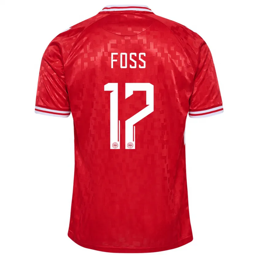 Danxen Män Danmark Jonathan Foss #17 Röd Hemmatröja Matchtröjor 24-26 Tröjor T-Tröja
