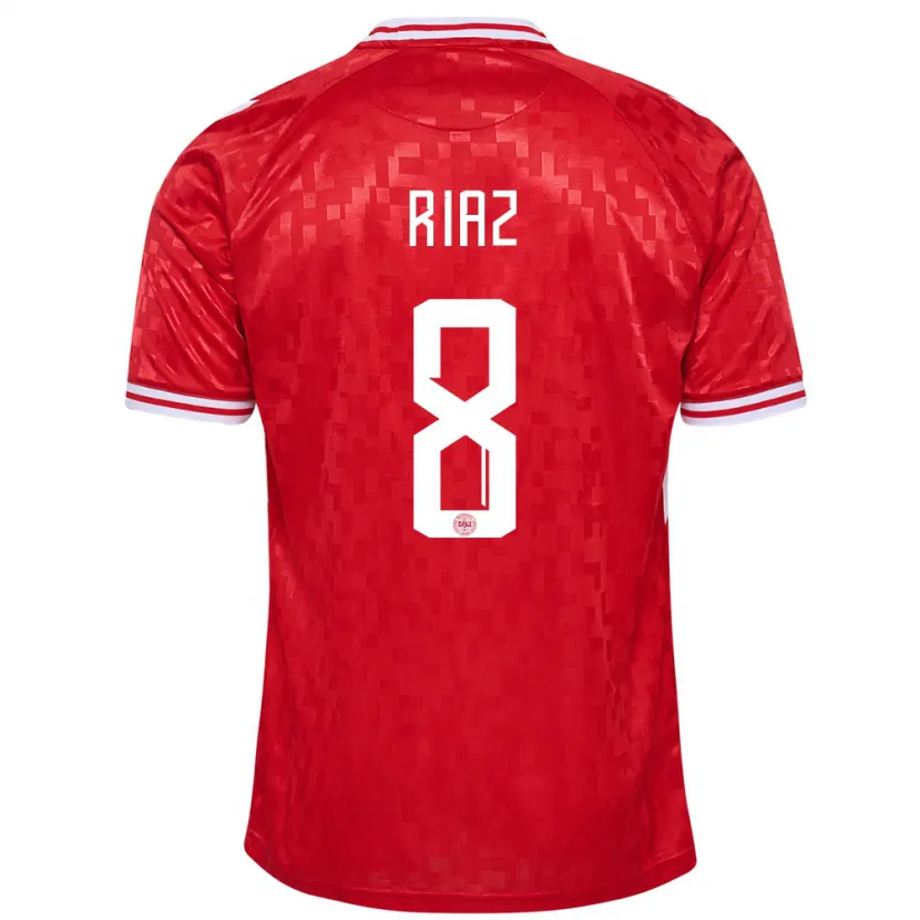 Danxen Män Danmark Danial Riaz #8 Röd Hemmatröja Matchtröjor 24-26 Tröjor T-Tröja