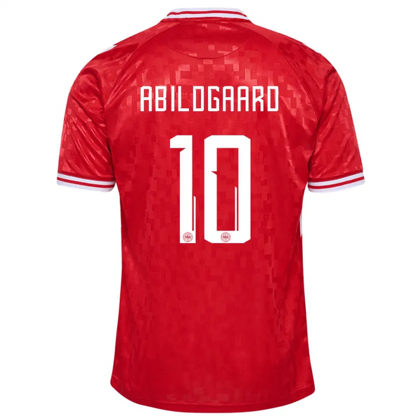 Danxen Män Danmark Lasse Abildgaard #10 Röd Hemmatröja Matchtröjor 24-26 Tröjor T-Tröja