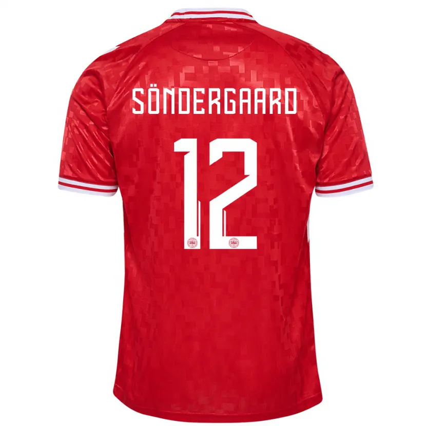 Danxen Män Danmark Philip Söndergaard #12 Röd Hemmatröja Matchtröjor 24-26 Tröjor T-Tröja