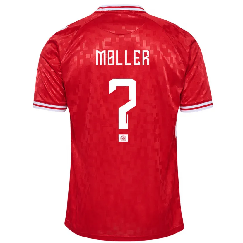 Danxen Män Danmark William Møller #0 Röd Hemmatröja Matchtröjor 24-26 Tröjor T-Tröja