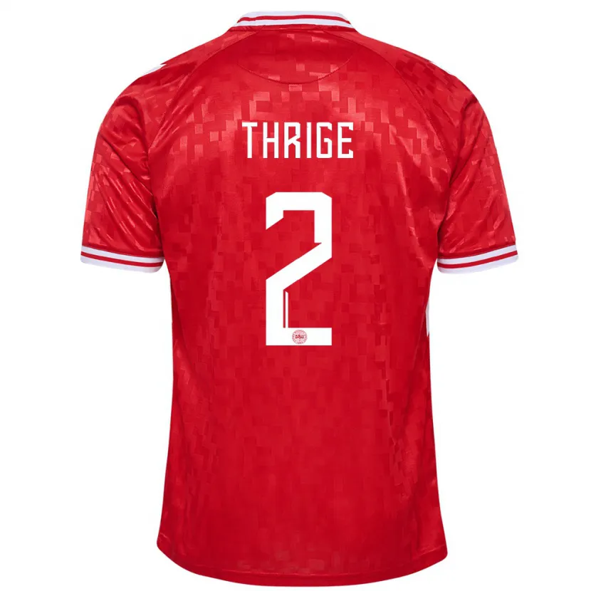 Danxen Män Danmark Sara Thrige #2 Röd Hemmatröja Matchtröjor 24-26 Tröjor T-Tröja