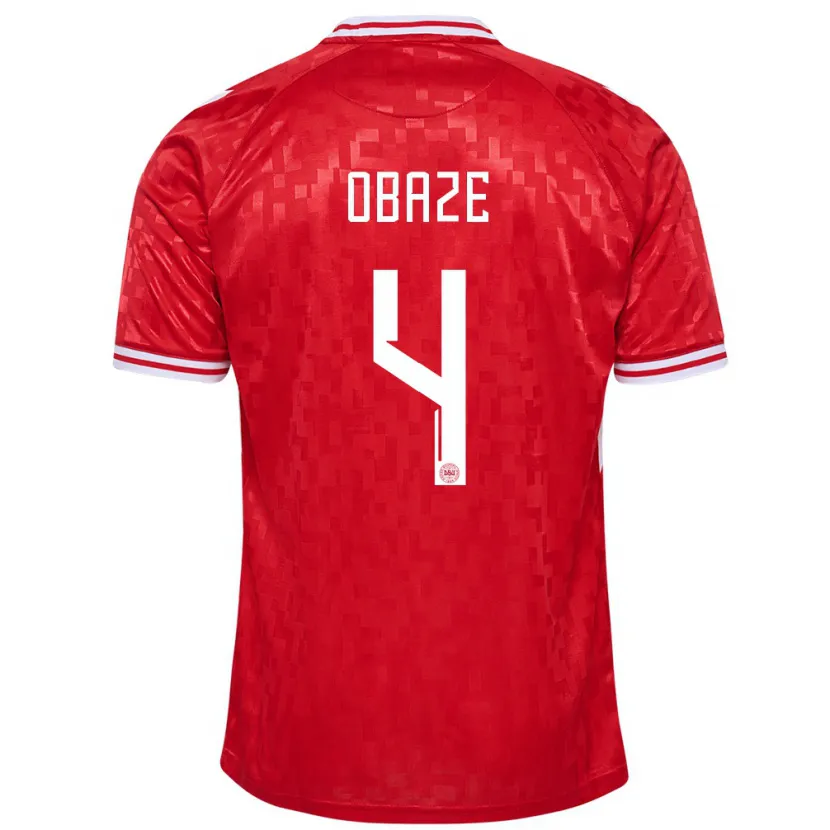 Danxen Män Danmark Isabella Obaze #4 Röd Hemmatröja Matchtröjor 24-26 Tröjor T-Tröja