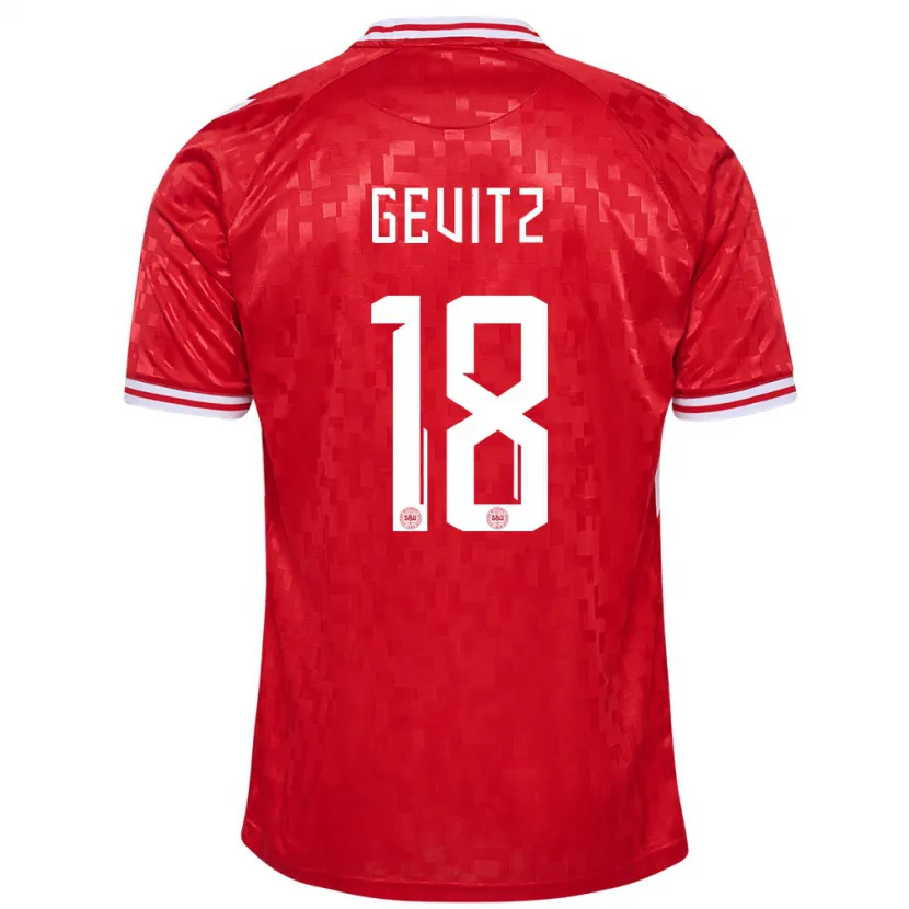 Danxen Män Danmark Luna Gevitz #18 Röd Hemmatröja Matchtröjor 24-26 Tröjor T-Tröja
