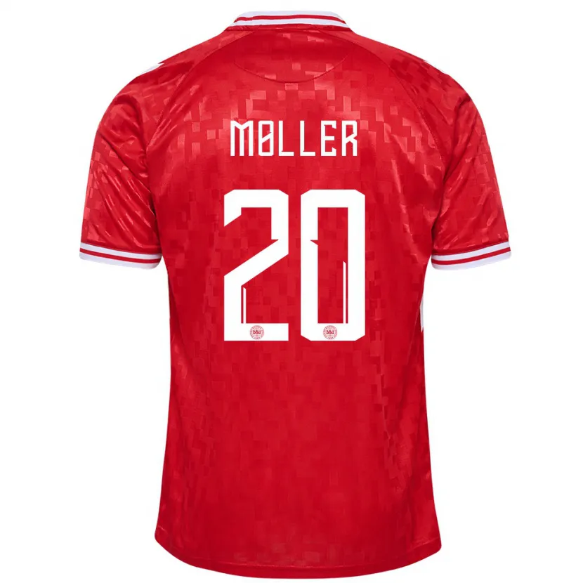 Danxen Män Danmark Caroline Møller #20 Röd Hemmatröja Matchtröjor 24-26 Tröjor T-Tröja