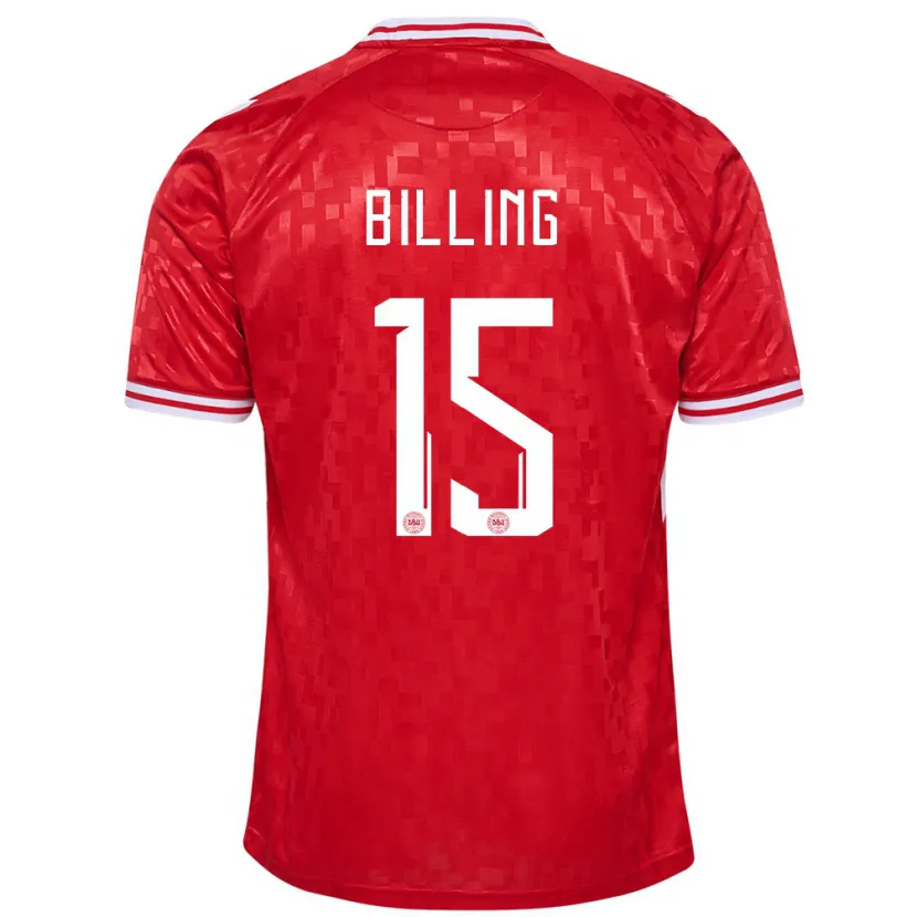 Danxen Män Danmark Philip Billing #15 Röd Hemmatröja Matchtröjor 24-26 Tröjor T-Tröja