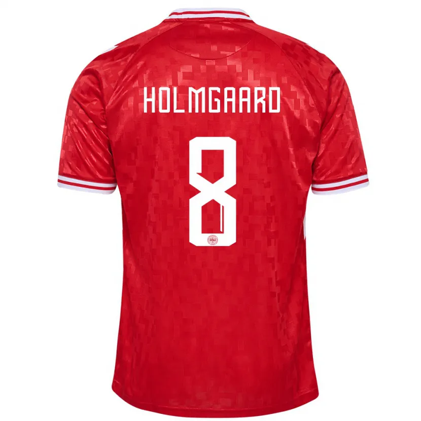Danxen Män Danmark Sara Holmgaard #8 Röd Hemmatröja Matchtröjor 24-26 Tröjor T-Tröja