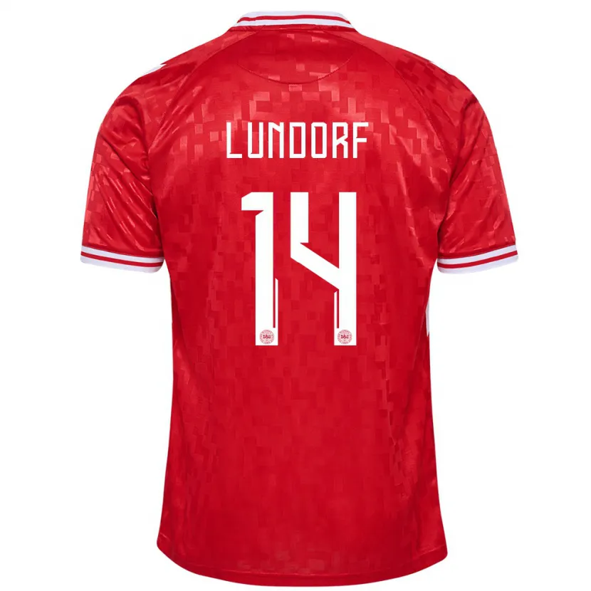 Danxen Män Danmark Matilde Lundorf #14 Röd Hemmatröja Matchtröjor 24-26 Tröjor T-Tröja