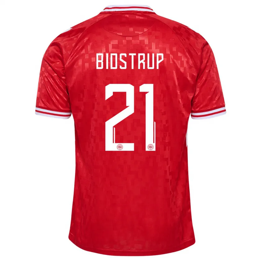 Danxen Män Danmark Mads Bidstrup #21 Röd Hemmatröja Matchtröjor 24-26 Tröjor T-Tröja