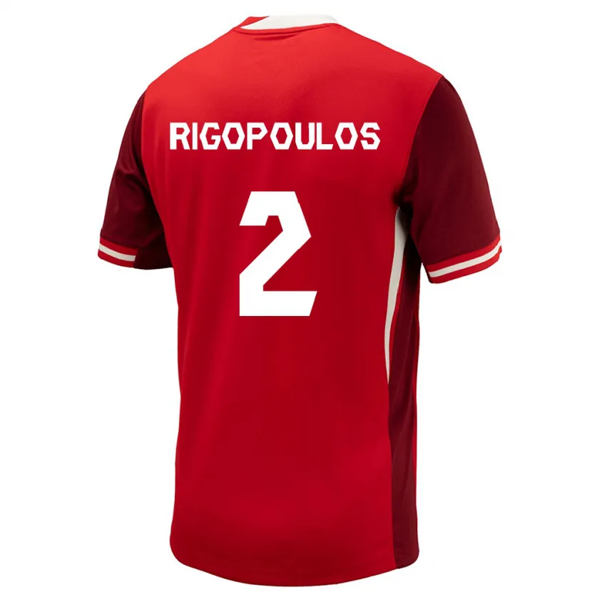 Danxen Män Kanada Theo Rigopoulos #2 Röd Hemmatröja Matchtröjor 24-26 Tröjor T-Tröja